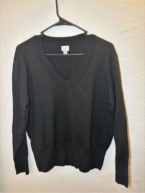 A New Day Black V-Neck Women’s Sweater - Classic Knit